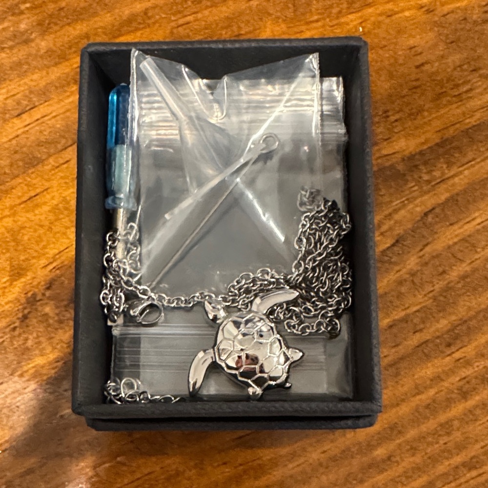 NEW Silver Turtle urn keepsake Necklace